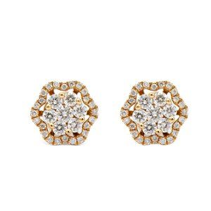 18k Rose Gold Diamond Earrings w/ Jackets